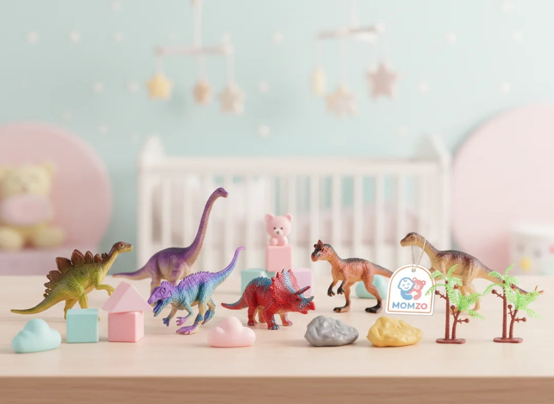 plastic dinosaur toy figures set momzo theme