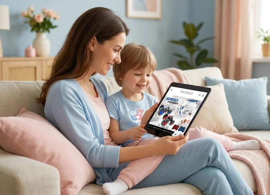 “Birthday gift toy RC stunt car for boys in Pakistan mom search momzo online and buy the toy for his son”