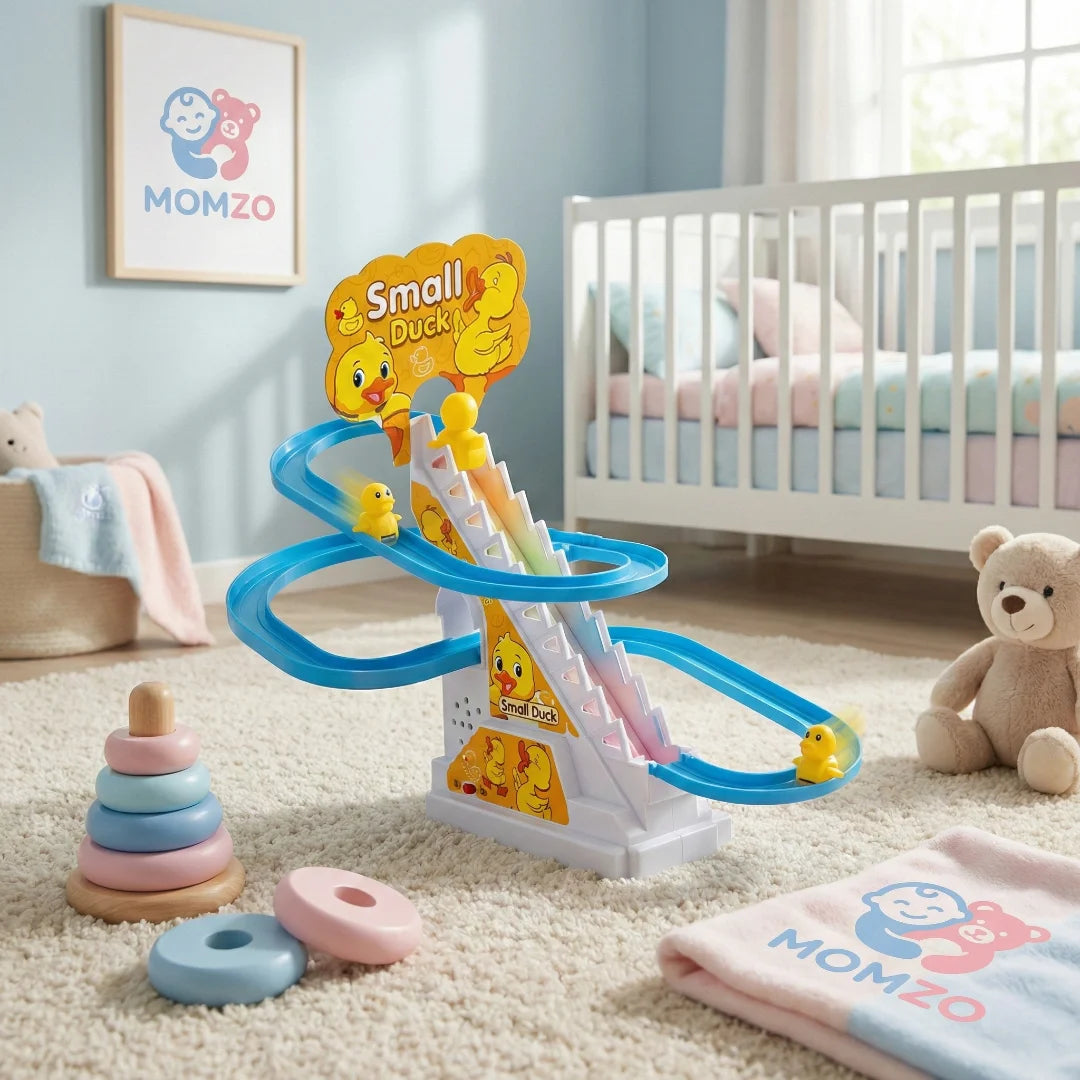 Battery Duck Slide Track Playset – Climbing Ducks with Music & Lights for Kids Ages 3+