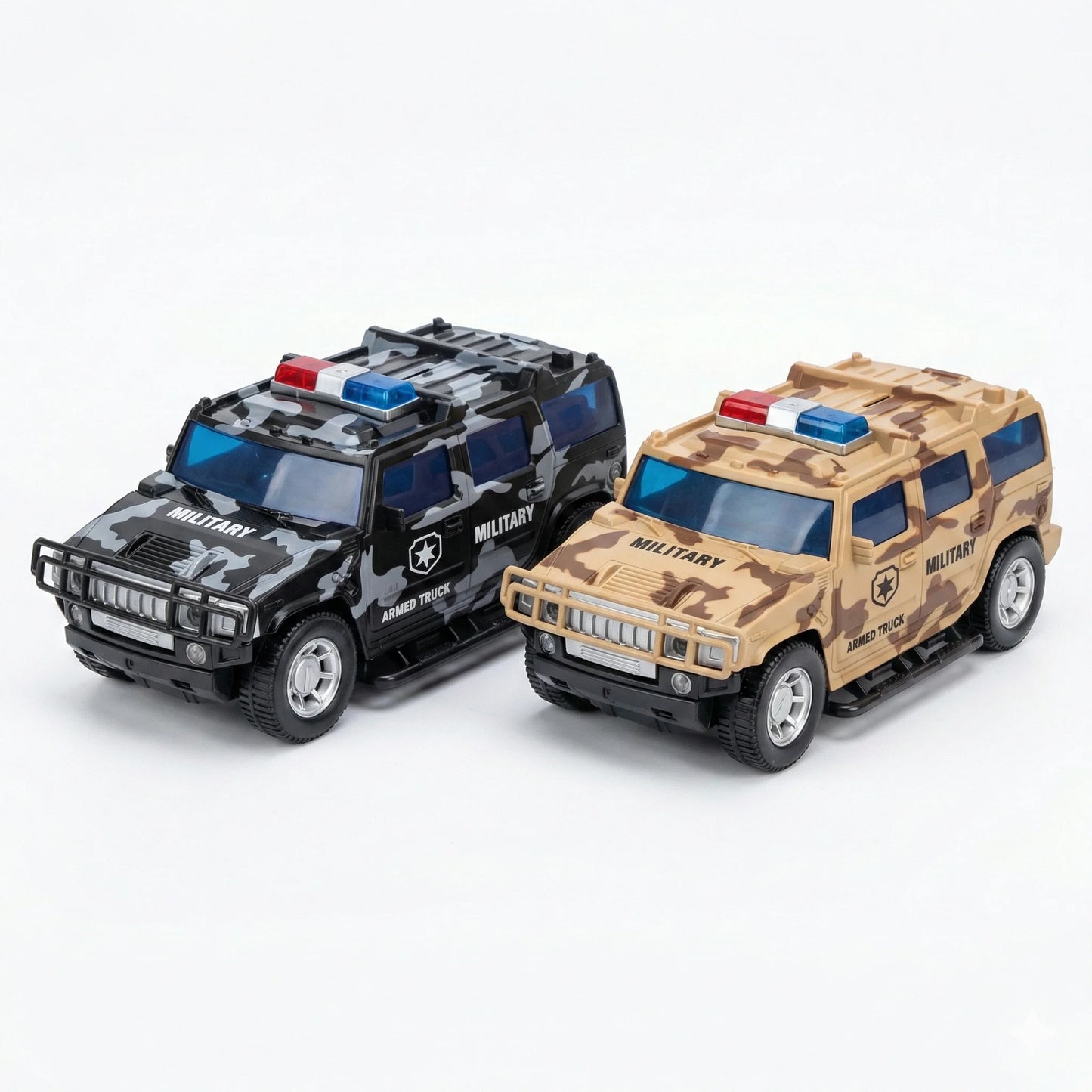 Electric Army Cash Truck – Omni-Directional Military Vehicle with Lights & Music for Kids