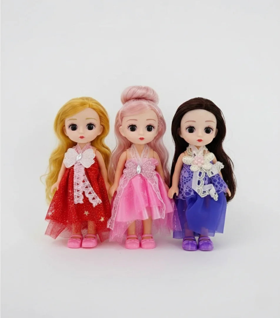 Baby Dolls 3 Pack — Soft Vinyl Mini Dolls with Fashion Dresses for Kids