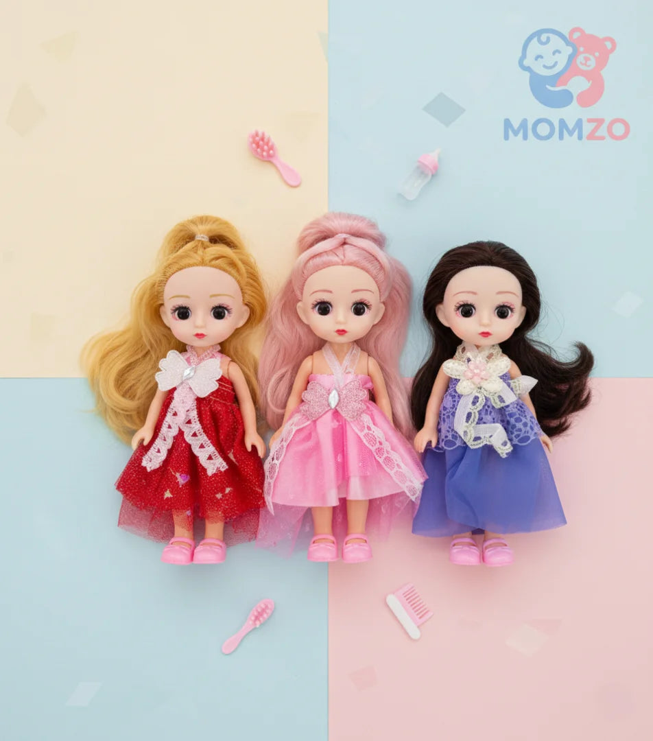 Baby Dolls 3 Pack — Soft Vinyl Mini Dolls with Fashion Dresses for Kids