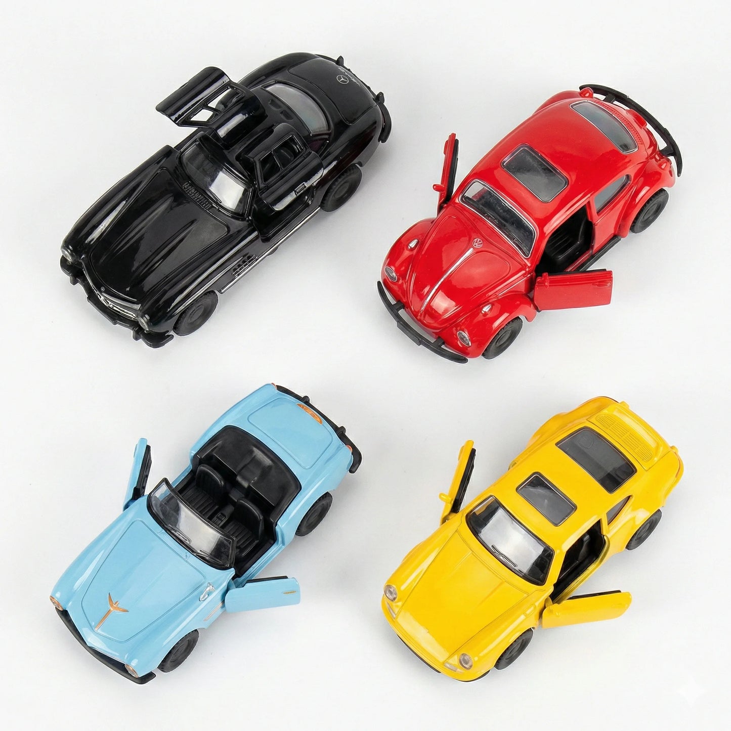 Die Cast Metal Mini Cars for Kids — Pull Back Sports Cars Toy Set with Opening Doors (Mixed Models)