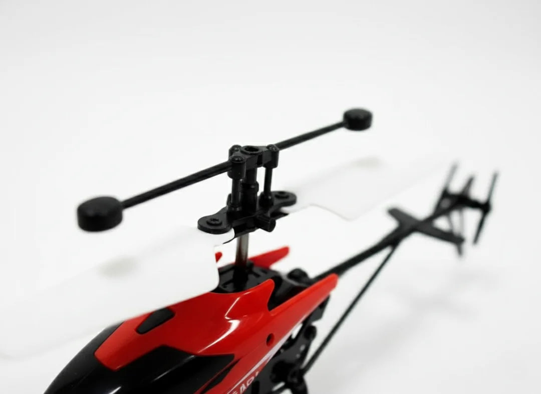 Flexible Rotor Blades of Induction RC Helicopter Closeup