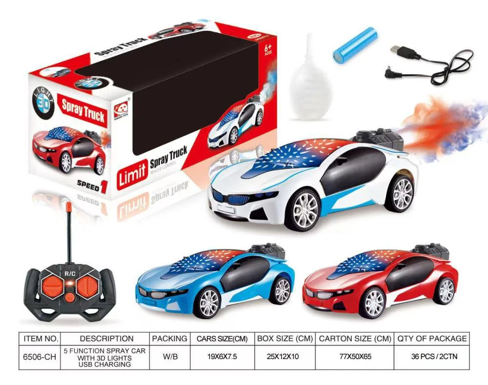 Limit Spray RC Truck toy car front view for kids on white background