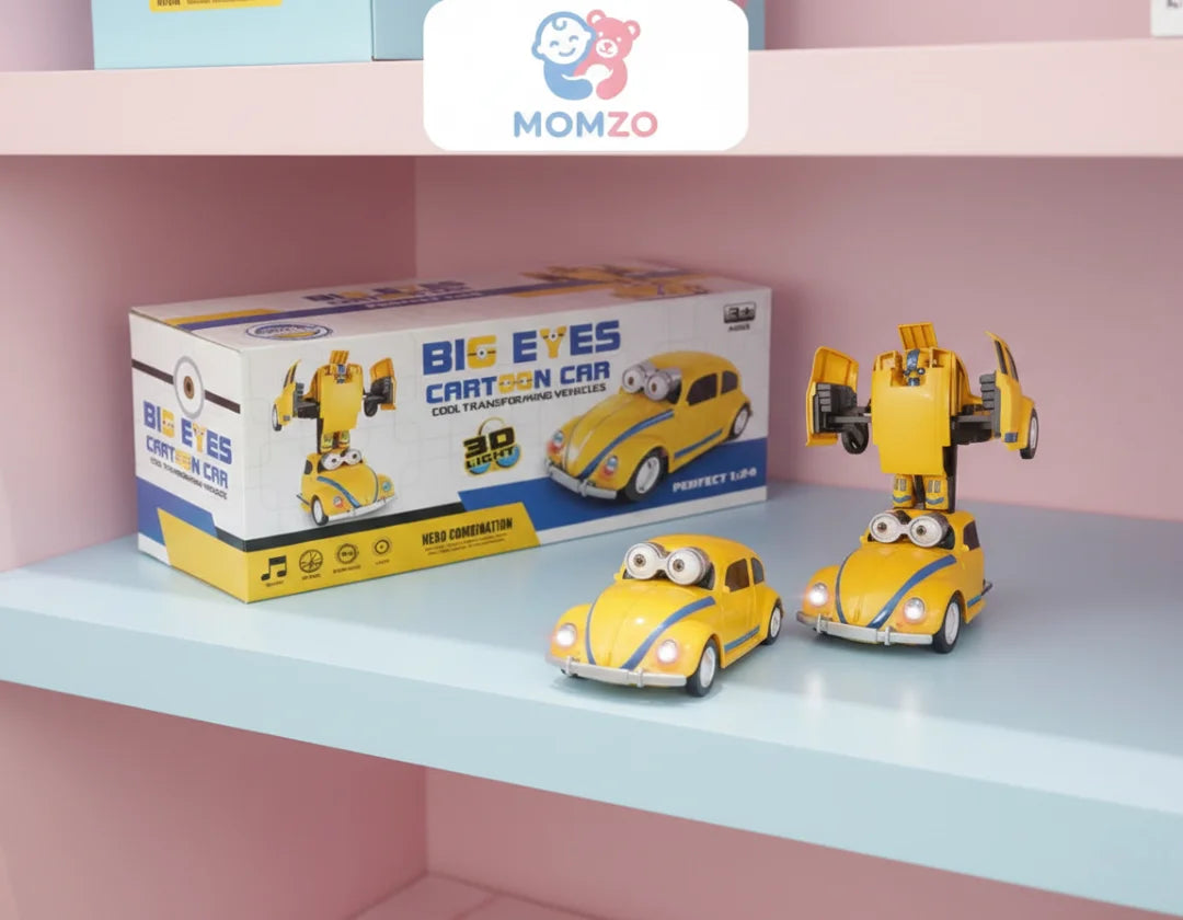 toy car with big eyes and sound for children boz and car on the shelf