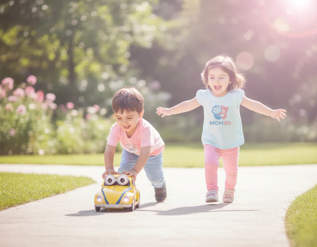 Kids transforming toy car Momzo theme outside image