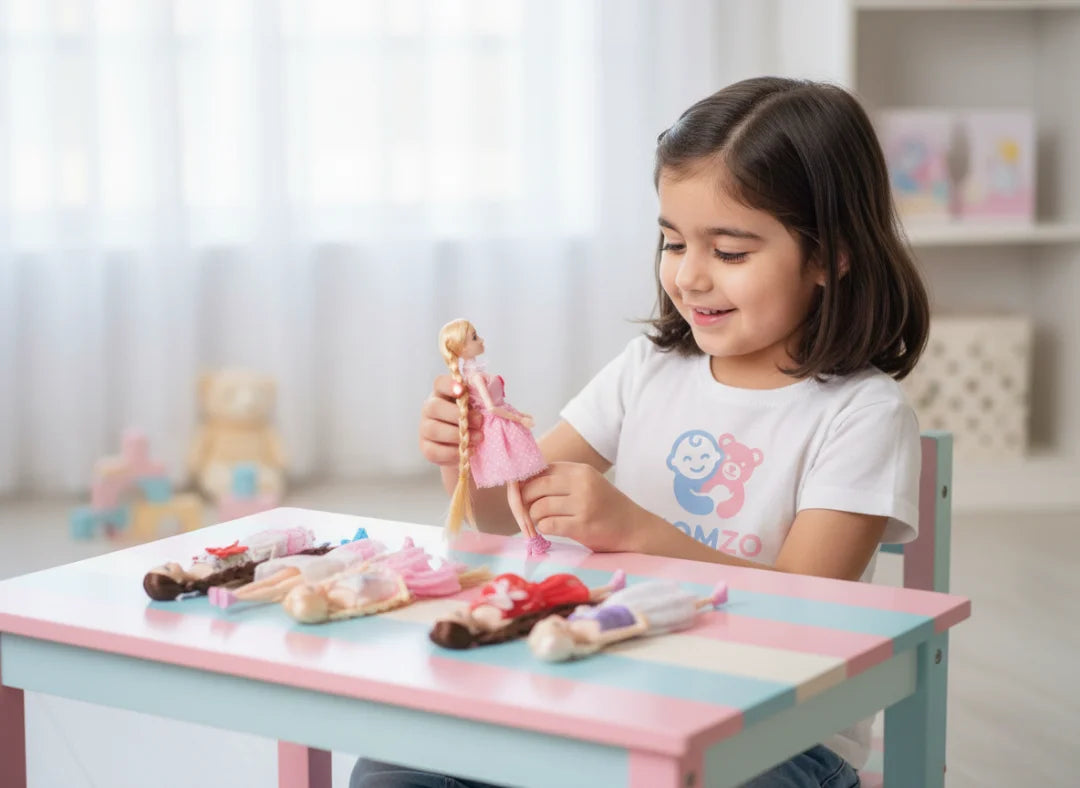 Fashion dolls dress-up toy set for girls girl playing witth doll