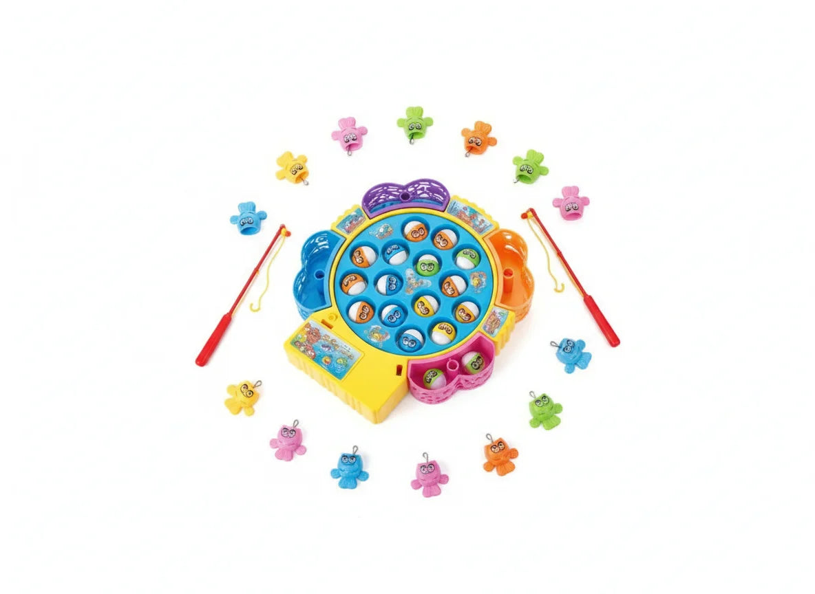Fishing game toy components and fish pieces