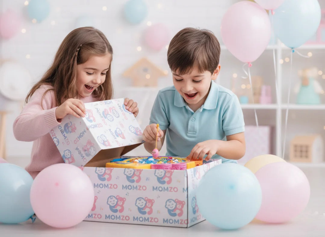 Fishing game toy with box packaging for gifting