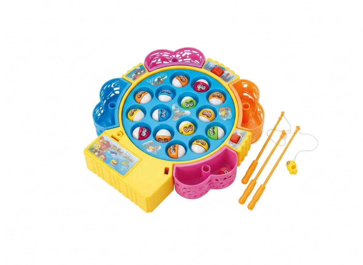 Colorful fish catching toy with rods for children