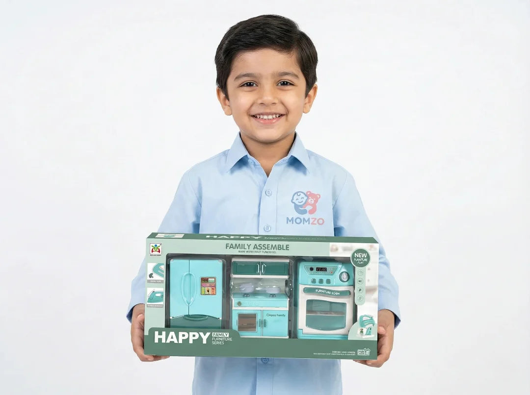 Momzo kids kitchen set box packaging for gifting