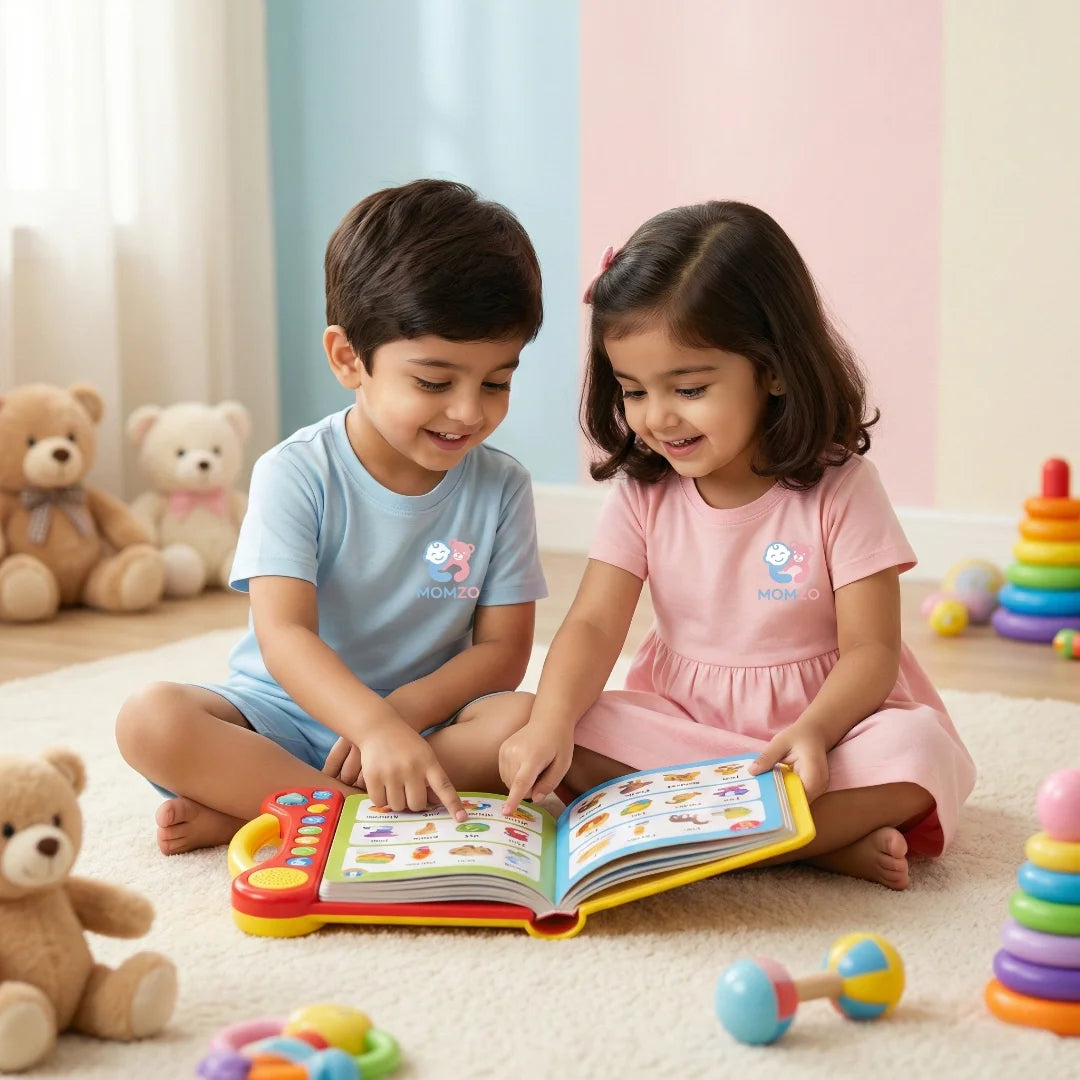 Momzo Branded Educational Toy Boo kids paying together