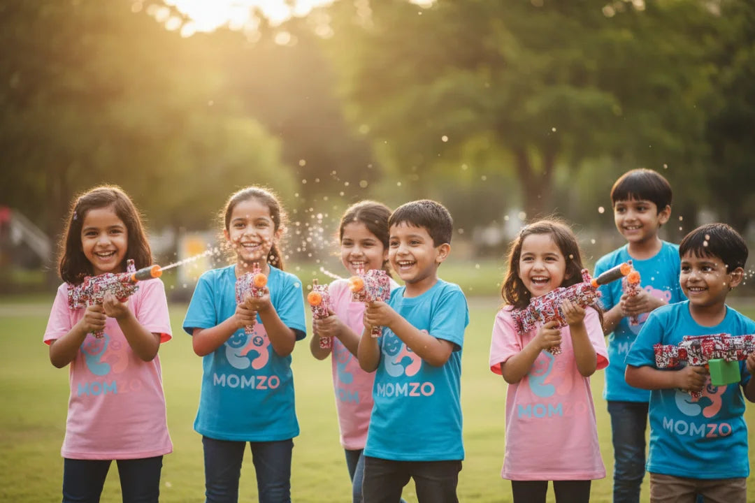 High-speed M249 water gun outdoor play family kids playing 