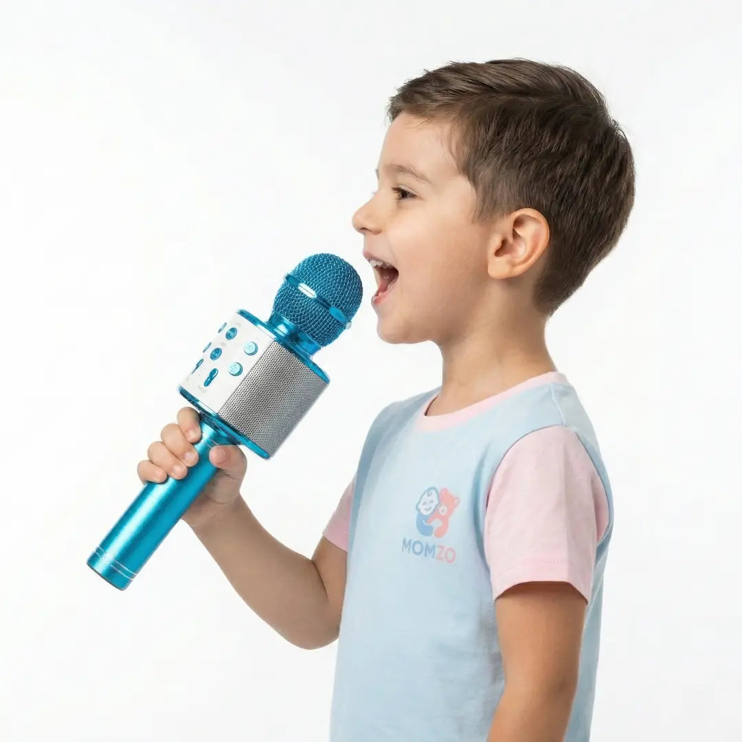 Momzo Kids Mic blue boy Singing in Momzo Dress