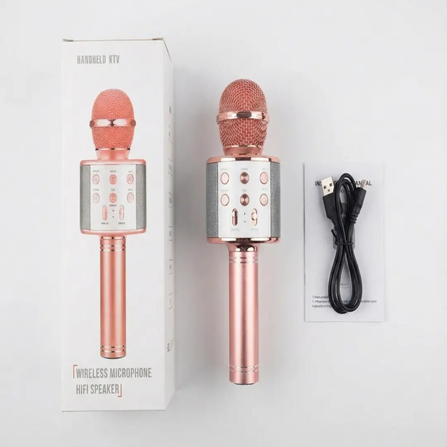 Momzo Kids Mic Light Pink Rechargeable Battery Close-up