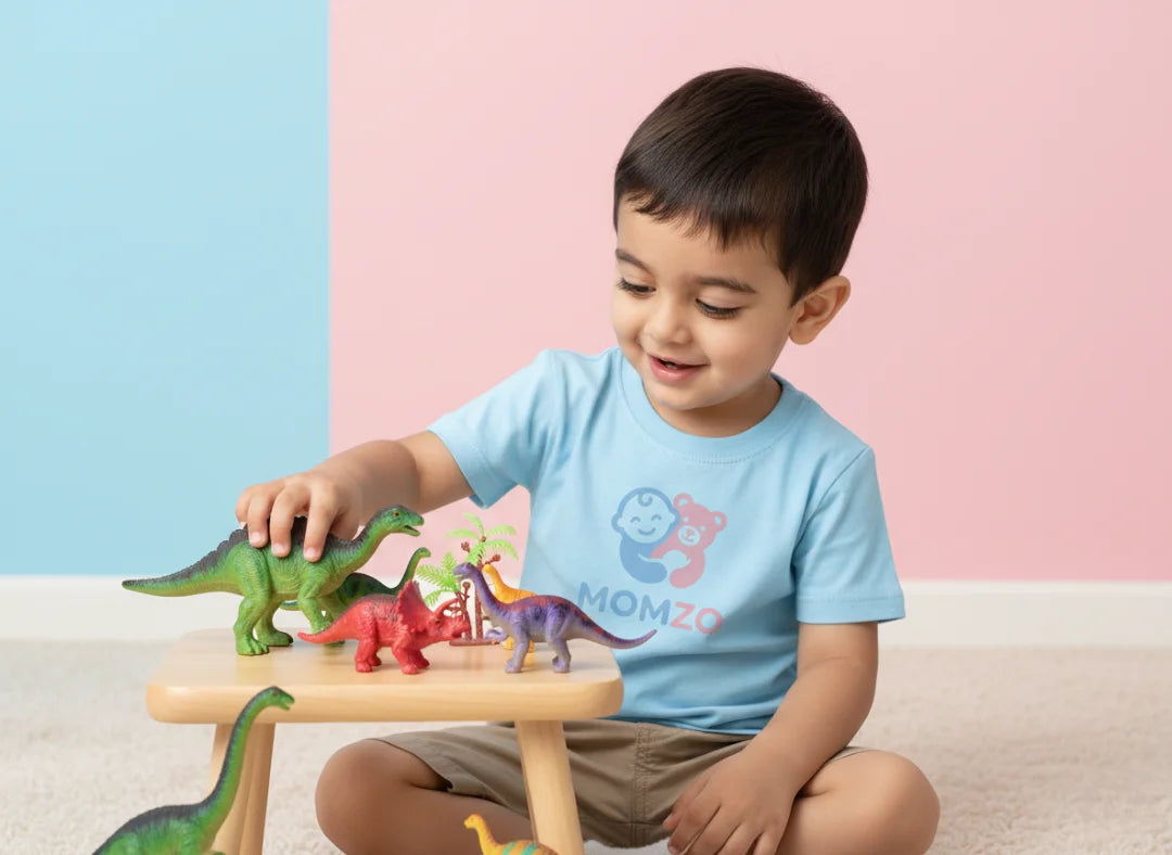 plastic dinosaur toy figures set kid playing