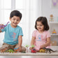 plastic dinosaur toy figures set kids playing together