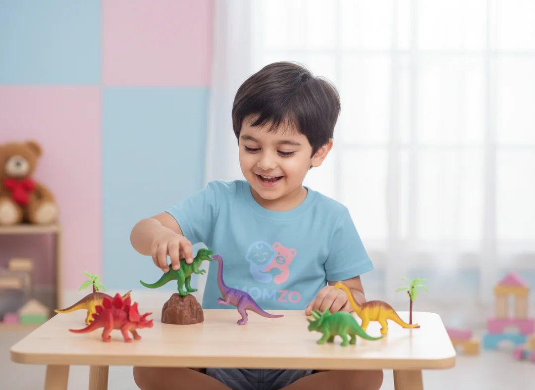 plastic dinosaur toy figures set baby playing