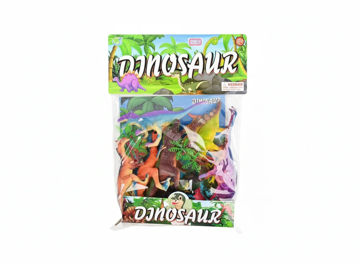 plastic dinosaur toy figures set with pakaging