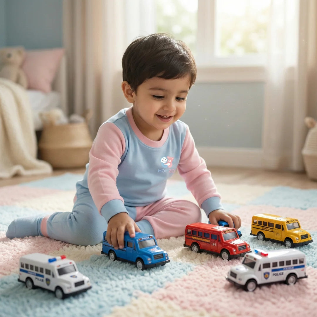 Pull Back Mini Bus Toy Set — Metal Alloy Buses for Kids (Multiple Designs)