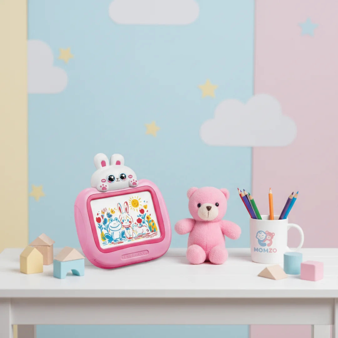 Rabbit Brick Drawing Board for Kids — Magnetic Block Drawing Tablet with Learning Play