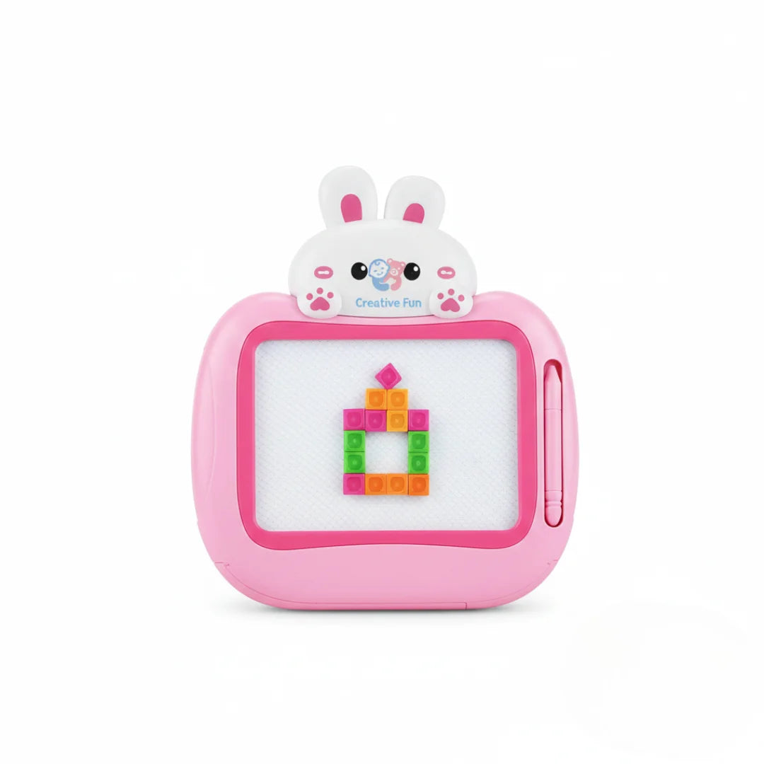 Rabbit Brick Drawing Board for Kids — Magnetic Block Drawing Tablet with Learning Play
