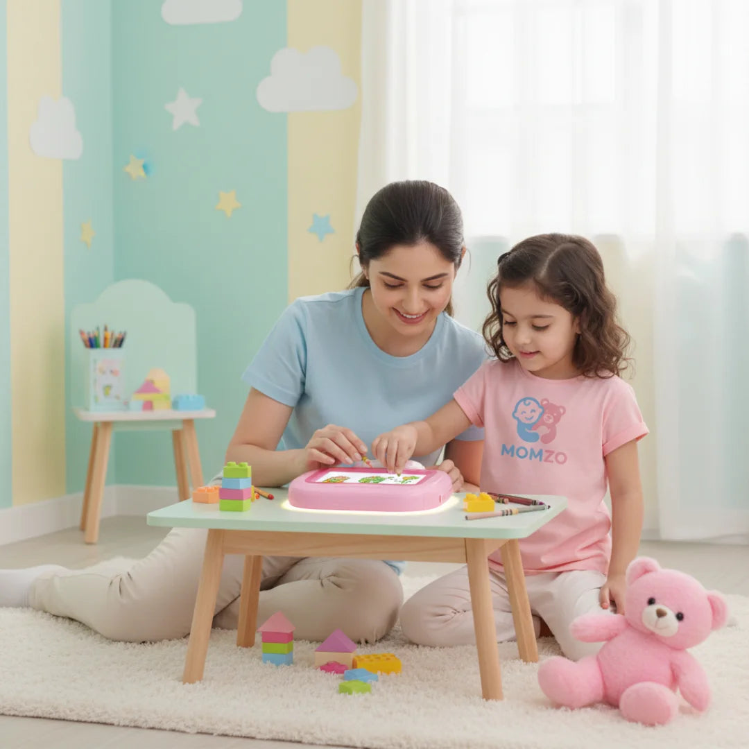 Rabbit Brick Drawing Board for Kids — Magnetic Block Drawing Tablet with Learning Play