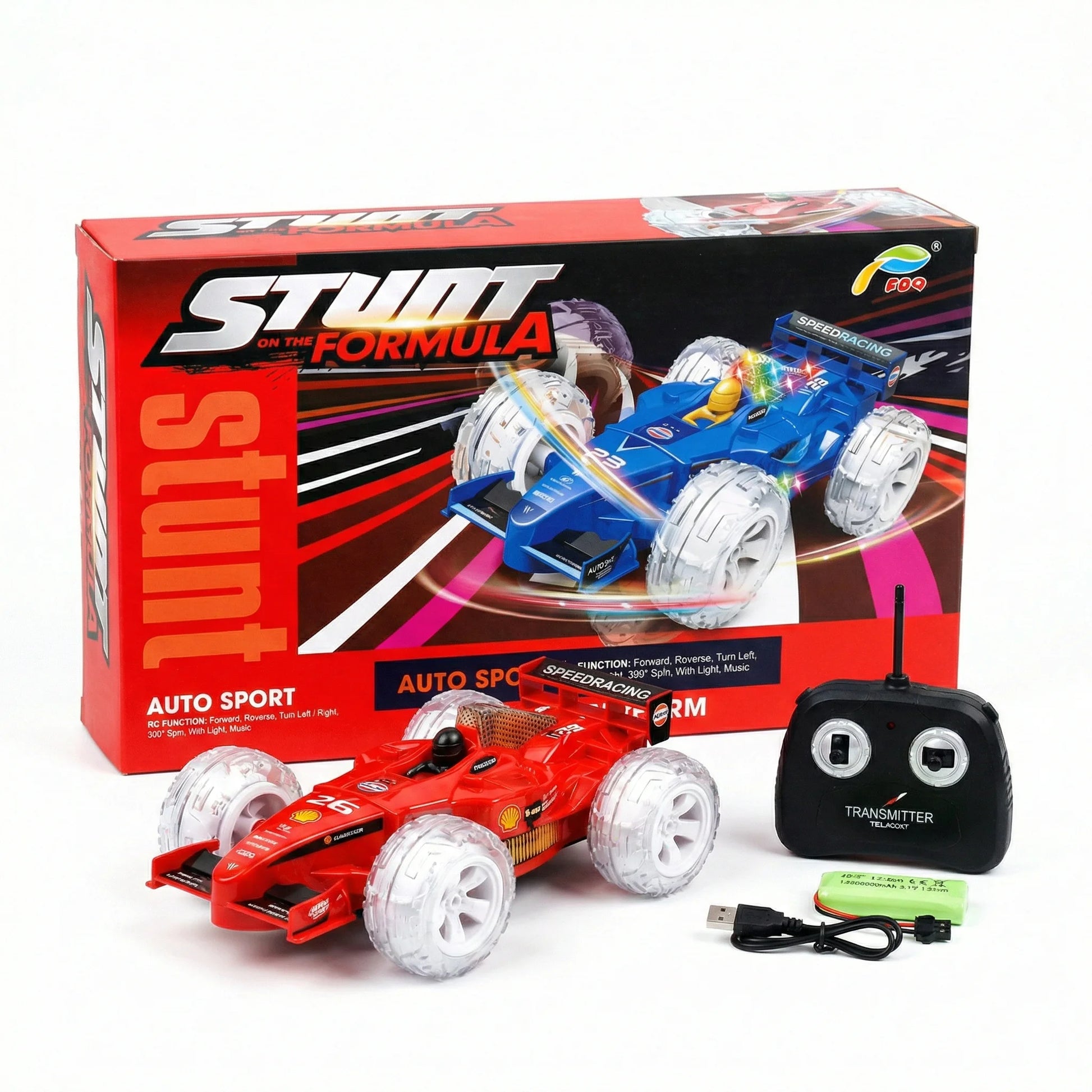 RC Stunt Formula Car with Flipping Action & USB Recharge Battery