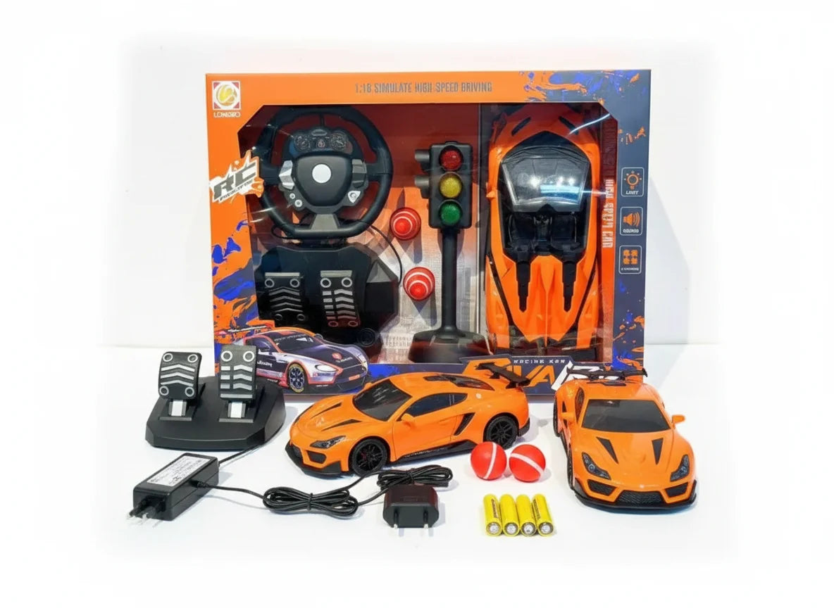 Rivalry Steering Wheel RC Playset with Pedals, Gear & Traffic Lights – Simulation Driving Kit