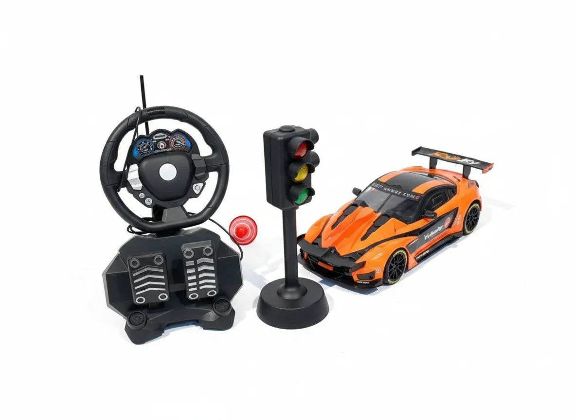 Rivalry Steering Wheel RC Playset with Pedals, Gear & Traffic Lights – Simulation Driving Kit