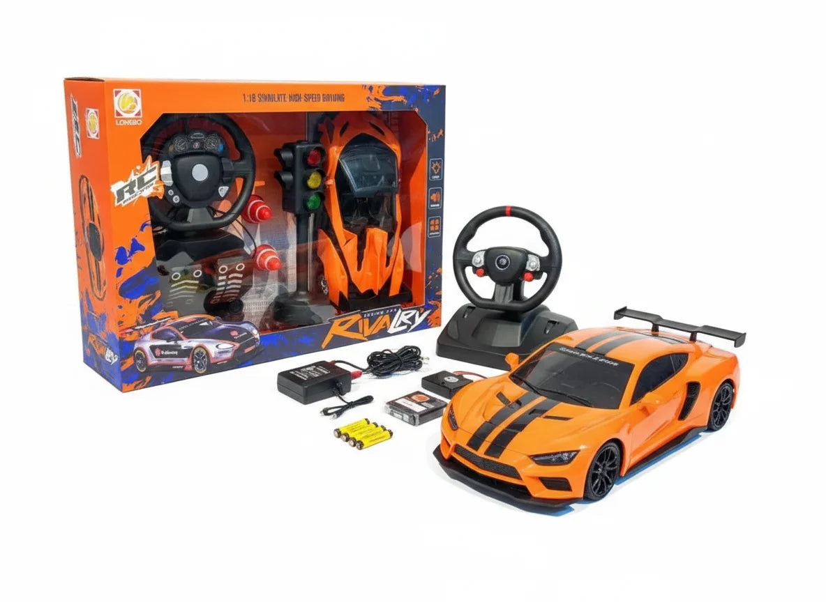 Rivalry Steering Wheel RC Playset with Pedals, Gear & Traffic Lights – Simulation Driving Kit