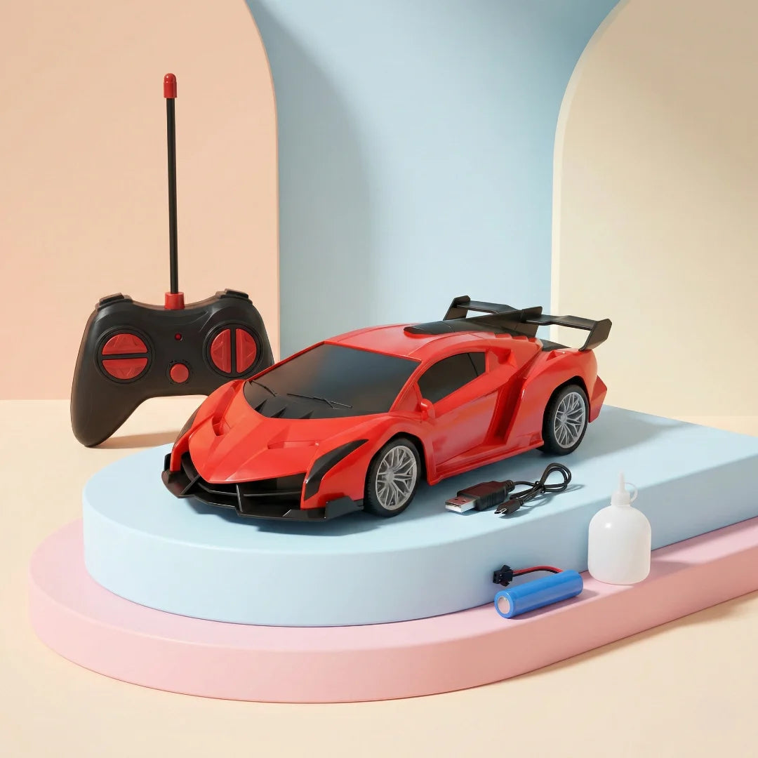Spray Paint RC Sports Car Toy with Custom Color Kit + Controller