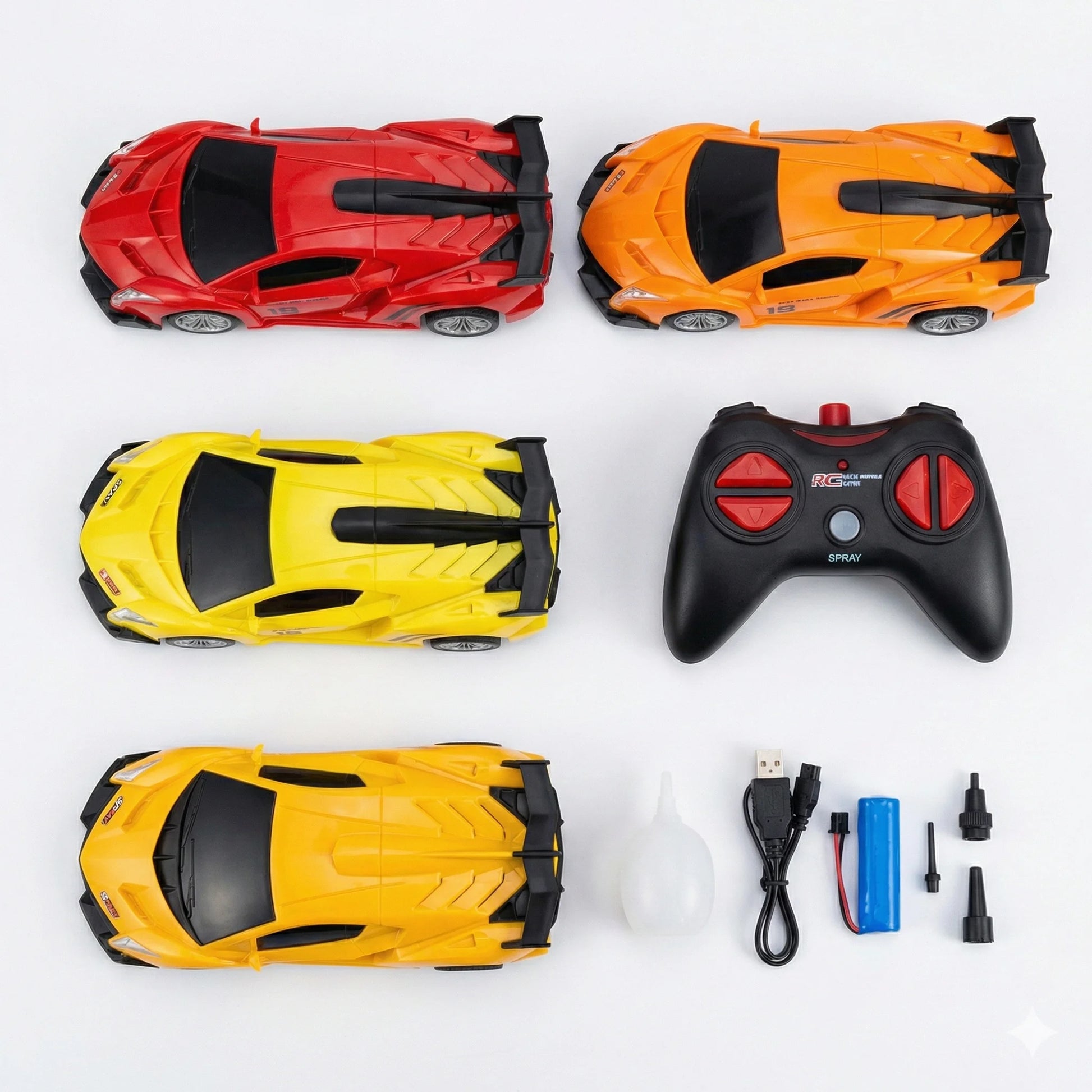 Spray Paint RC Sports Car Toy with Custom Color Kit + Controller