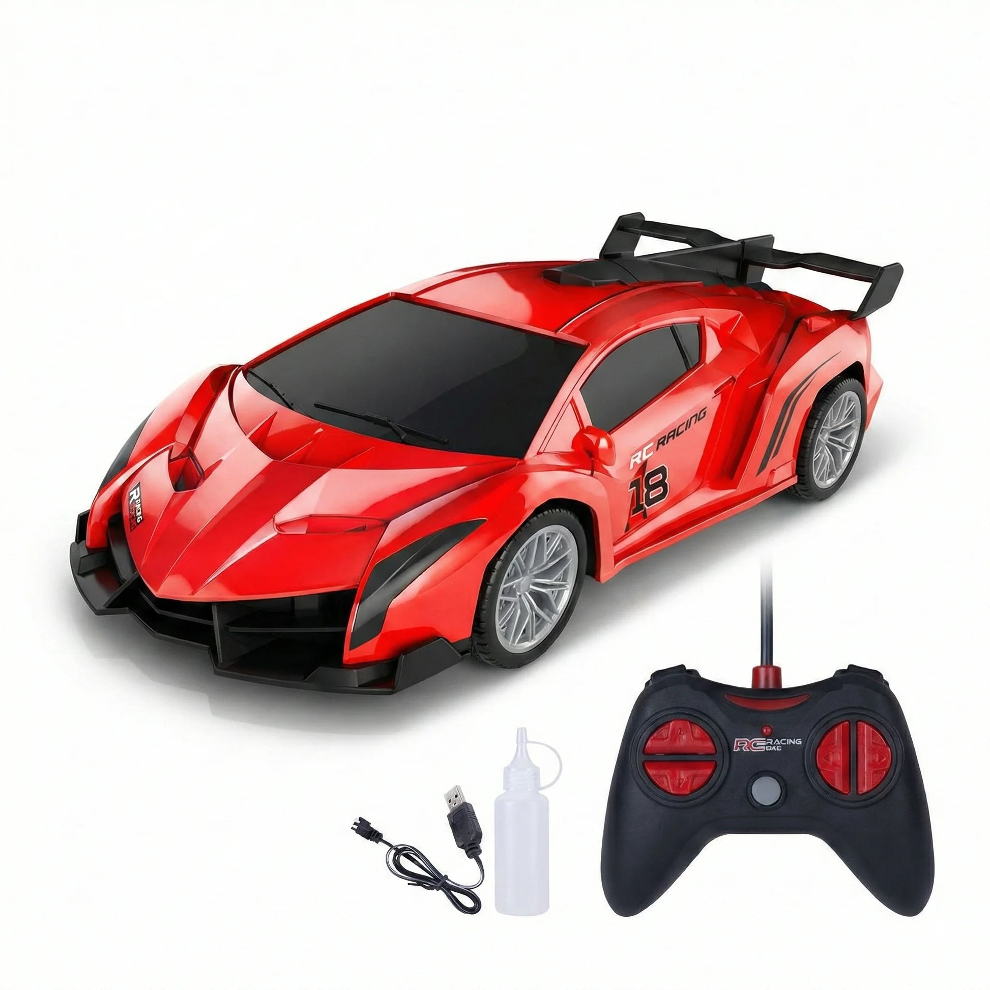 Spray Paint RC Sports Car Toy with Custom Color Kit + Controller