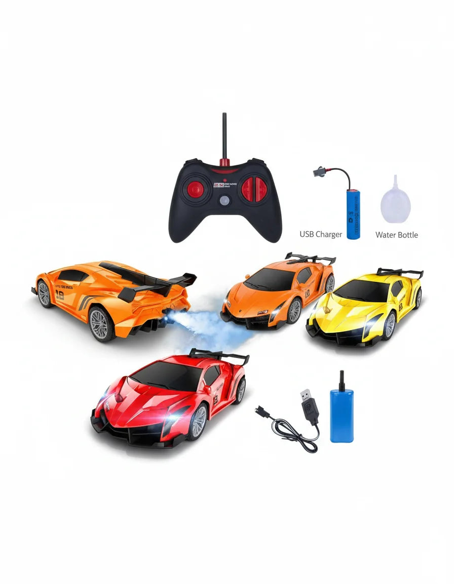 Spray Paint RC Sports Car Toy with Custom Color Kit + Controller